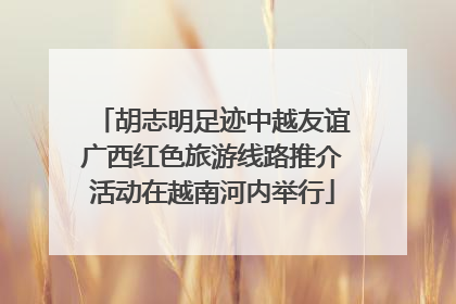 胡志明足迹中越友谊广西红色旅游线路推介活动在越南河内举行